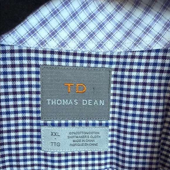 Thomas Dean 100% cotton button down Checkered Shirt - Picture 2 of 3